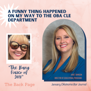 A Funny Thing Happened on My Way to the CLE Department – Oklahoma Bar  Association