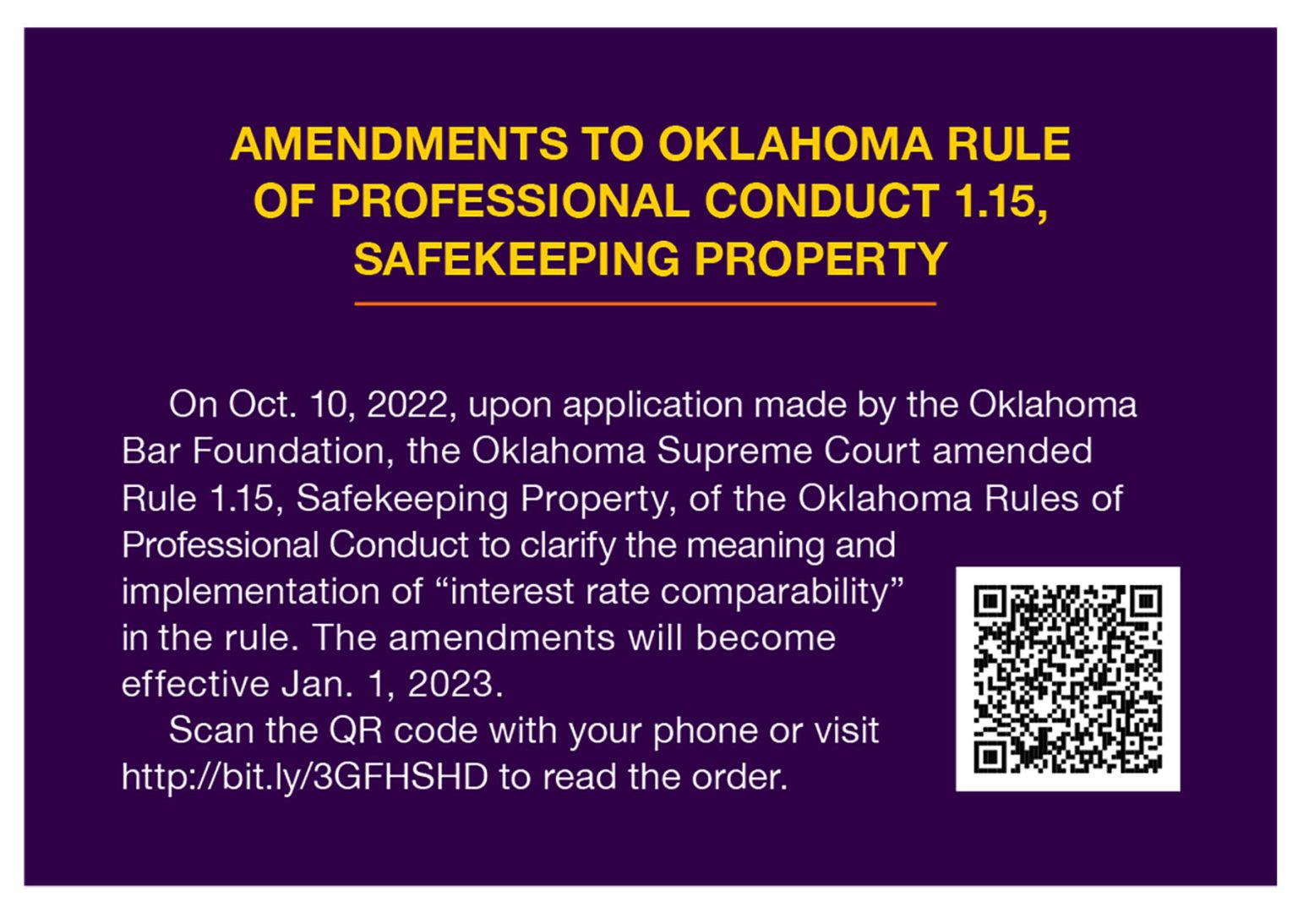 Bar Foundation News IOLTA Interest Rate Comparability is Fully