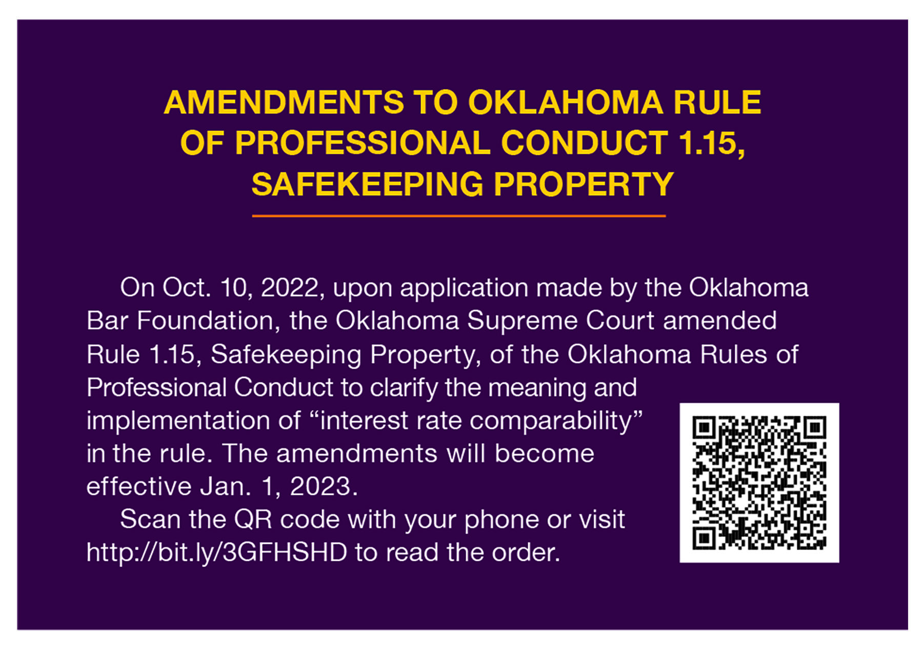 Bar Foundation News IOLTA Interest Rate Comparability is Fully